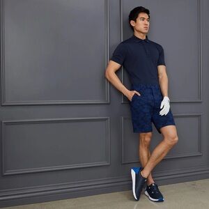 G/FORE | Skull & Tee Camo Technical Maverick Hybrid Golf Shorts | Blue | Size 38